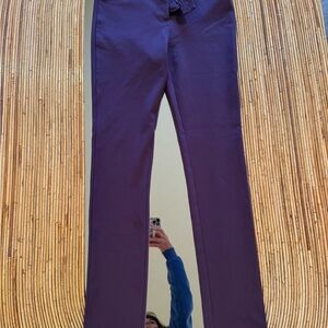 Purple Straight-Leg Pants
